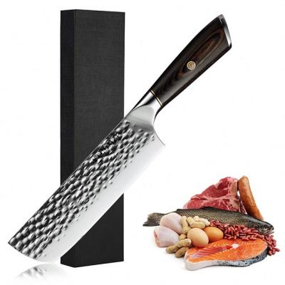 China Small Stocked 7 Inch Kitchen Chef's Knife With Pakka Vegetable Stainless Wood for sale