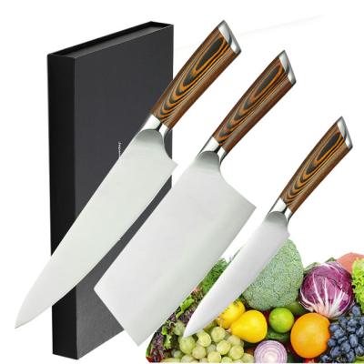 China Stocked New Products Damascus Steel Chef Knife Kitchen Utility Knife Set for sale