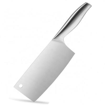 China Viable Hot Selling In Amazon 7 Inch Custom Stainless Steel Cleaver Knife Meat Cutter With Hollow Handle for sale