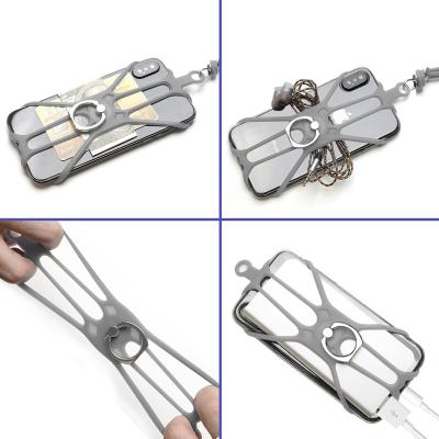 China Creative multi-functional silicone rope bracket shockproof personalized hanging lazy mobile phone silicone neck arming for sale