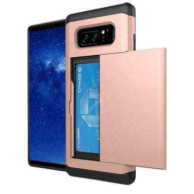 China PC.Silicon Best Selling Shockproof Armor Case For Samsung Galaxy Note 8 Case With Credit Card Slot for sale