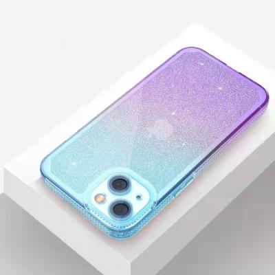 China Gradient Glitter Shockproof Phone Case For iPhone 13 12 11 xs 8 xr 7 soft clear bling back case for sale