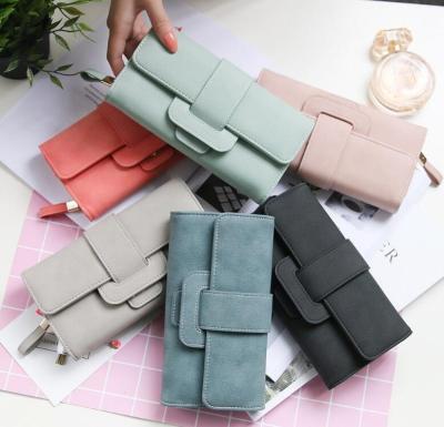 China Fashion Korea Style Stock Women Wallet Card Leather Long Wallets for sale