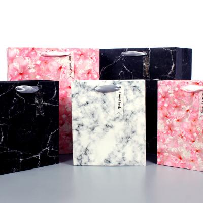 China Store Package Recyclable Wholesale Fashion Accessories Jars Jewelry Packaging Gift Bag Marble Print for sale