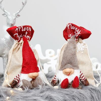 China 2021 Original New Product Eco-friendly Christmas Burlap Santa Sack Wholesale Original Christmas Decorating Gift Bags for sale