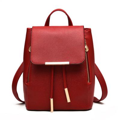 China Waterproof Ladies Fashion PU Leather Backpack Double Shoulder Bag for sale