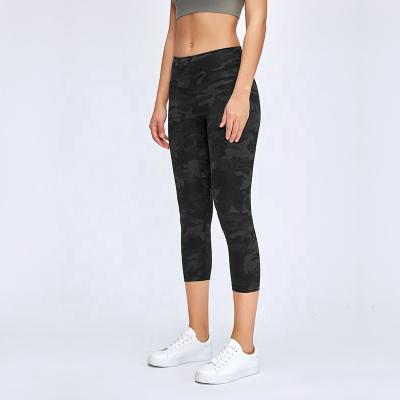 China Breathable High Waist Workout Color Women Camouflage Leggings Without Front Seam Line for sale