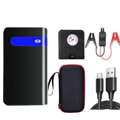 China Portable Car Battery Start 12v 12800mAh Car Battery Jump Starter Power Bank Emergency Car Jump Starter with Air Compressor for sale