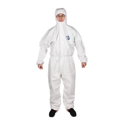 China Hooded Disposable Suit In Stock Non Woven Protective Suit Ppes Disposal Coverall With CE Certation for sale