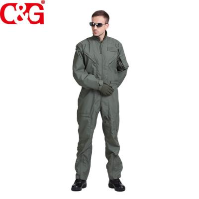 China Antistatic military pilot suit nomex iiia sage green flight suit for sale