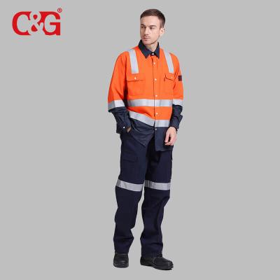 China High Visibility Fire Resistant Fire Resistant Clothing Flame Retardant Nomex Work Shirt for sale