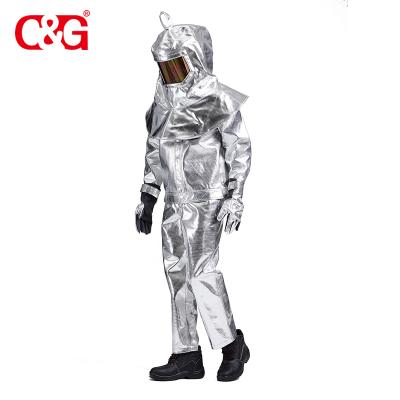 China Work In Electrical Steel Industry Fire Resistant Suit Fused With Aluminum Foil for sale