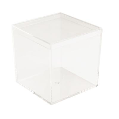 China Recycled Clear Makeup Case Flip Square Plastic Box Jewelry Plastic Materials PS Clamshell Box for sale