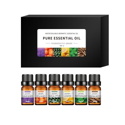 China Wholesale Skin Revitalizer 6*10ml Lavender 6*10ml Natural Organic Sandalwood Eucalyptus Essential Oil Box Set Orange Gift Set for sale