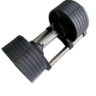 China 2021 Universal Factry Price Black Dumbbell 32kg/20kg Rubber Adjustable Dumbbell for sale