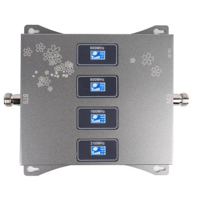 China New Design Power Mobile Signal Amplifier Four 700 Frequency 900 1800 2100Mhz Signal Enhancement Amplifier 165x140x25mm for sale