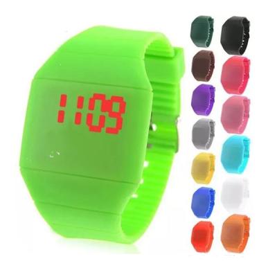 China Water Resistant Popular Factory Best Price Sports Led Candy Color Silicone Touch Led Kids Digital Watch Custom Logo And Package for sale