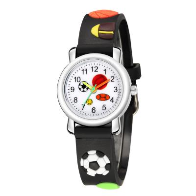 China Water Resistant 3d Football Kids Watch Kids Football Silicone Band Watch Boys Girls Gift Soft Clock Relogio for sale