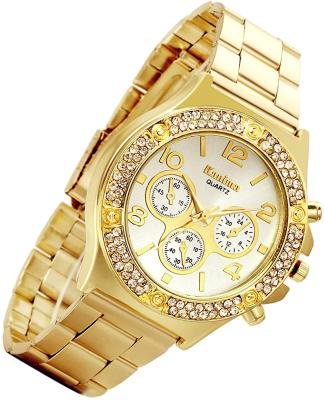 China Full Calendar Dropshipping Hot Selling Men's Gold Watch Bling Rhinestone Quartz Movement for sale