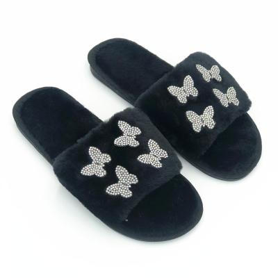 China Woolen Flat Bottom Fashion Trend Soft Soft Warm Slippers for sale