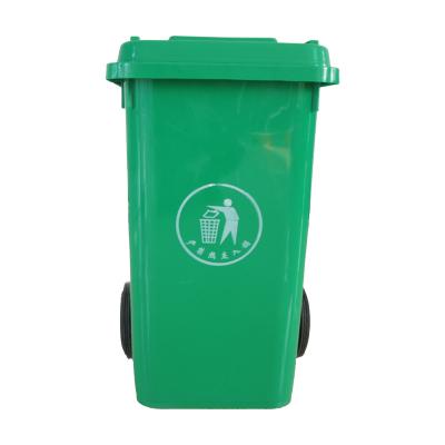 China Custom Printed Plastic Mobile Durable Logo 240L Waste Bin Street Wheelie Anticorrosive Outdoor Garbage Bin for sale