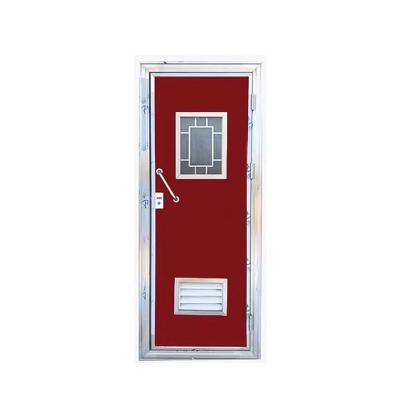 China Waterproof factory outlet frosted aluminum alloy toilet glass titanium-magnesium flat open glass interior door for sale