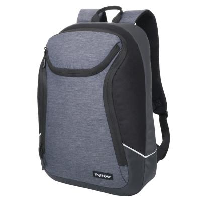 China Durable Custom Simple Logo Laptop Daypack Durable Water Resistant Black Backpack for Men and Women for sale