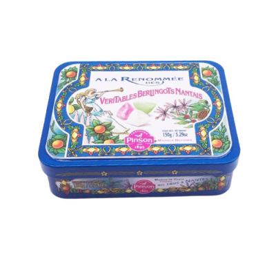 China Caramelo con bisagras rectangular Tin Can For Gift Giving Tin Container With Stackable Lid de encargo en venta