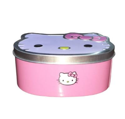 Cina Metallo di goffratura Tin Jar del coperchio di Kitty Empty Cookie Tins Customized di ciao d'annata in vendita