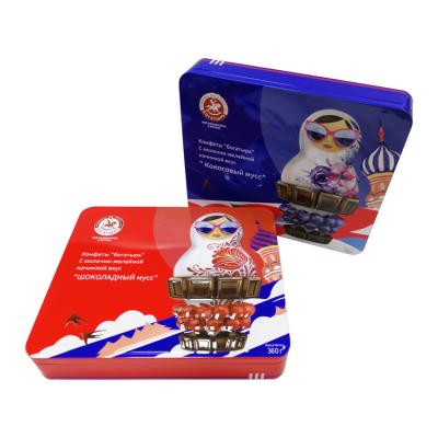 China 0.25mm rechteckiges Schokoladen-Metall Tin Can Container Box Packaging mit Deckel zu verkaufen