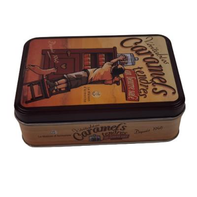 Cina Nougat rettangolare Candy Tin Can Tin Box Packaging del caramello con il coperchio a cerniera in vendita