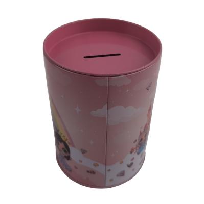 China Rundes kleines Tin Gift Box Money Saving-Zinn mit Geldschlitze im Deckel zu verkaufen