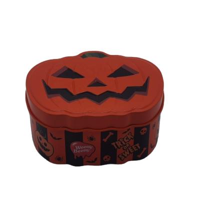 China Halloween Kürbis geformtes Tin Gift Box Metal Tin kann Feriengeschenk-Verpacken zu verkaufen