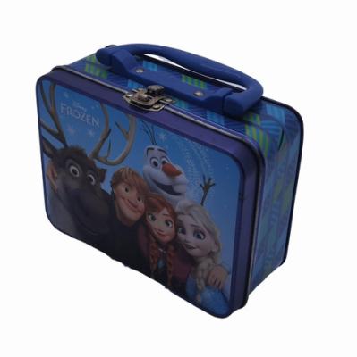 Cina Disney Tin Lunch Box Customized Size con il biscotto Tin Packaging del biscotto della maniglia in vendita