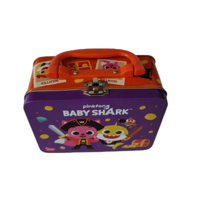 China Anunció el pequeño tiburón vacío del bebé de Tin Lunch Boxes Custom Design Pinkfong en venta