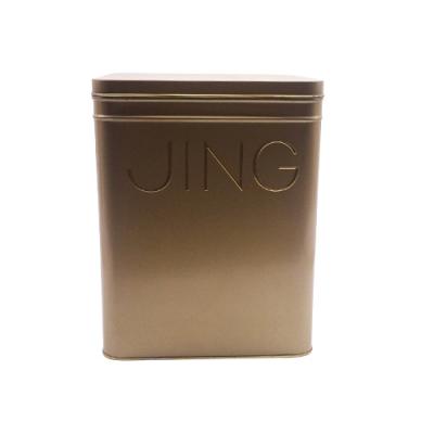 China Bote cuadrado grande Tin With Hinged Lid Tea Tin Packaging del té en venta