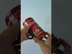 Customized Logo Holiday Tins with Slip Cover for Cookie Packaging