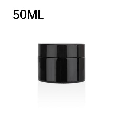 China 15ml 30ml 50ml 15g 30g 50g cosmetic eco jar cosmetic shiny black glass jars for jams wall jar fancy thick cosmetic for sale