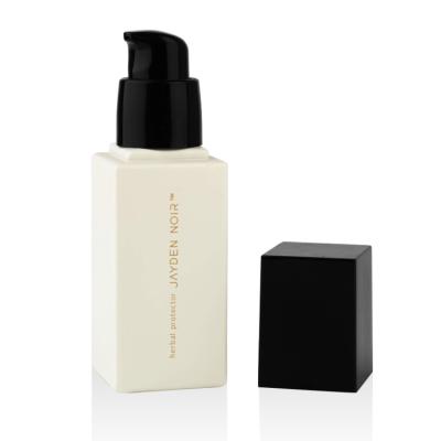 China Square Shape Cosmetic Matte Concealer Bottle 20ml 30ml 50ml Beige Base Glass Bottle With Black Lotion Pump for sale