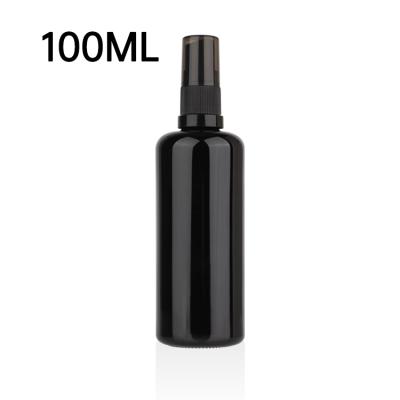 China Factory Fancy Glass Oil Bottle Personal Care Stock 30ml 50ml 100ml Essential Oil Spray Bottle Luxury Black Spray Bottles for sale