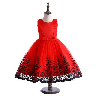 China 2021 high-end washable skirt hot girls knee-length dress four seasons can wear red and black with sequins and spots for sale