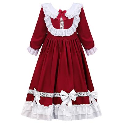 China Child Winter Washable Fashion Keep Warm Clothes Plus Child Soft Velvet Lolita Princess Dress for sale