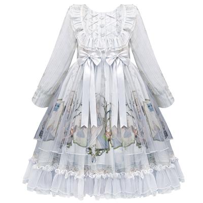 China Autumn Pretty Ruffle Lolita Princess washable dresses fashion kids clothing for girls for sale