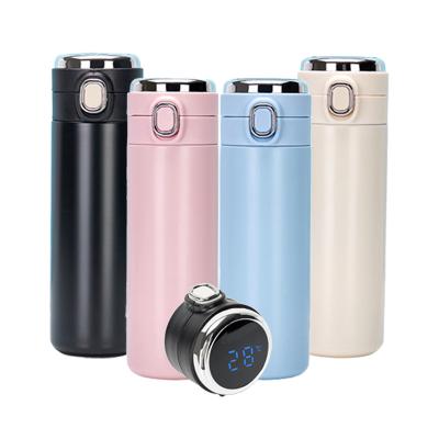 China PORTABLE bouncing smart water bottle with led temperature display, insulated stainless steel vacuum thermos flasks for sale