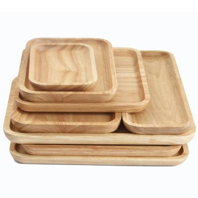 China Fireproof And Heat Insulation Hotel Kitchen Supplies Chinese Solid Wood Tray Tray Bamboo Carved Simple Design for sale