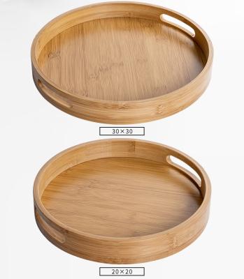 China Restaurants/tray serving room service wholesaler maker etc. hotel / buffet / premium bamboo wooden round tray for food fruit platter for sale