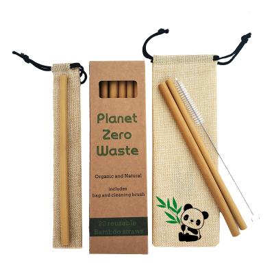 China Sustainable Laser Engraving Custom Logo Cheap Prices Natural Bamboo Straw For Drinking for sale