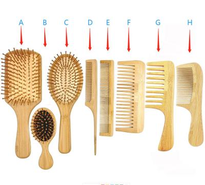 China 2022 Bestselling Waterproof Eco-friendly Biodegradable Reusable Custom Logo Hair Brush and Comb Bamboo Set, Paddle Bamboo Hair Brush for sale