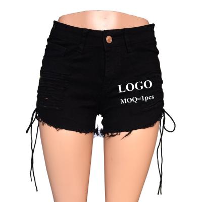 China Others Seluar Jeans Woman Ripped Denim Shorts Mujer Kot Beggar Shorts Side Bandage Jean Shorts Women Jeans Femme Hot for sale