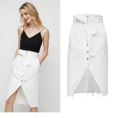 China Unique White Ladies Jean Skirt Women Denim Skirt Denim Skirt Denim Skirt Faldas de Mezclilla Kot Etek Wholesale Fashion Breathable Cheap Style for sale